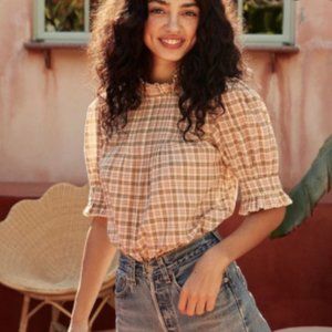 Doen NWOT Sahara Top in Austen Plaid XS